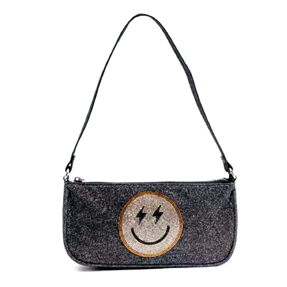 Skinnydip London Women's Amber Smile Shoulder Bag Y2K Glitter Rhinestone NWT